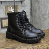 Sugar Womens Kaedy Faux Leather Combat & Lace-up Boots SGR-KAEDY Black 8M