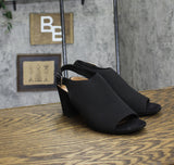 Style & Co. Peyyton Slingback Knit Dress Block Heel Shooties Black Beauty 7M