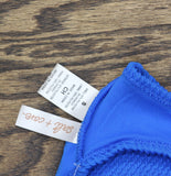 Salt + Cove Ribbed Scrunch Scoop-Neck Bralette Bikini Top Cosmic Cobalt Blue S