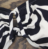Bleu Rod Beattie V Wire Over The Shoulder Bikini Swim Top Black / White 38DD