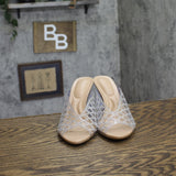 Inc International Concepts Slip-On Lattice Heels Clear Brown Multi 6.5M