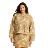 Future Collective Womens Utility Bomber Jacket 93225000 Khaki Brown 2XL