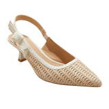 A New Day Womens Milan Raffia Slingback Heels 92611221 Beige Brown 8.5M