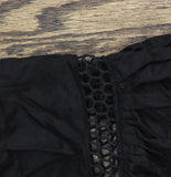 Raviya Womens Lace-Inset Tie-Front Tiered Swim Cover Up 76301 Black S