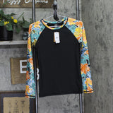 Volcom Womens Take It Easy Long Sleeve Rashguard O0322400 Multi Black M