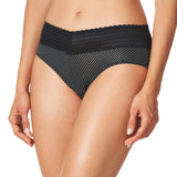 Warner's No Pinching No Problems Lace Panty Hipster Panties Black White Dot 3XL