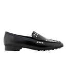Aerosoles Womens Studded Tailored Loafer Faux Leather Black / Silver 8M