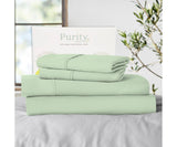 Purity Home Count Ultimate Percale Cotton 4-Piece Sheet Set Sage Green Queen