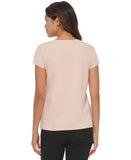 Calvin Klein Womens Short Sleeve Metallic Graphic T-Shirt M2XHJ824 Blush Pink L