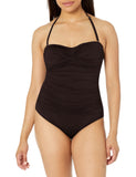 Anne Cole Womens Twist Front Shirred One Piece Swimsuit MYMO00501 Black 10