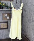 LC Lauren Conrad Womens Woven Padded Tie Shoulder Dress 166159605e500a Yellow S