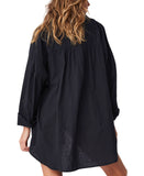 Cotton On Cotton Swing Beach Shirt Cover-Up Womens Swim Washed Black S