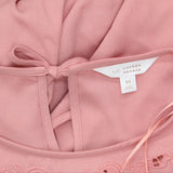 LC Lauren Conrad Womens Wrap Crochet Trim Tie Front Belt Dress Pink M