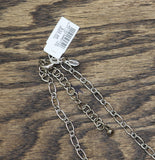 Chico's Filigree Teardrop Accent Statement Necklace Silver Gray Multi 38" + 4"