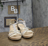 Lifestride Womens Miami Wedge Sandal J3855S1 Platino Gold 9W