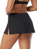 Coco Reef Womens Skirted Swim Bottom Solid Slit U95745 Black L