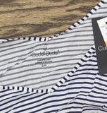 Cuddl Duds Womens Printed Short-Sleeve Sleep Tunic Gown Navy Stripe Multi S