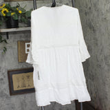 INC International Concepts Womens Crochet V-Neck Trim Dress 100146526 White M