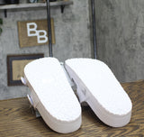 Shade & Shore Womens Neida EVA Two Band Footbed Slide Sandals 86509395 White 11M