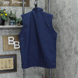 Lucchese Mens Fleece Lined Water Resistant Embroidered Logo Vest Navy Blue XL