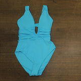 Becca Garden of Eden One Piece Swimsuit 811057 Pool Blue L