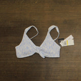 Salt + Cove Juniors Smocked Tie-Front Bikini Top Swim Toile Cornflower Blue M
