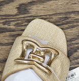 A New Day Womens Arden Raffia Ornamented Block Heels Sandal 93320202 Brown 6M
