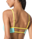 Kate Spade Womens Contrast-Trim Bralette Bikini Top Low Tide Blue S