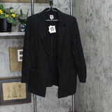 Anne Klein  Collection Compression Notch Collar Blazer Jacket Asphalt Black L