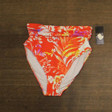 Lauren Ralph Lauren Womens Semi-Shirred-Waistband Bikini Bottoms Multi Orange 10