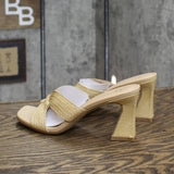 A New Day Women's Tia Mule Heels 89530591 Beige Brown 7.5M