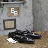 A New Day Twiggy Multi Buckle Mini Heel Flats 94303769 Black 6.5M