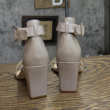 Calvin Klein Womens Vintage Strap Block Heels Sand Brown / Mink 6M