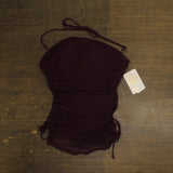 Becca Womens Muse Mixed-Media Bandeau Tankini Top 733557 Aubergine Purple L