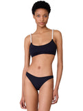 Kate Spade Womens String of Pearls Crop Bikini Swim Top S20487 Black L