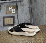 Easy Spirit Womens Amari Sporty Flat Slide Sandals Black 9M