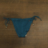 Red Carter Mermaid Tie-Side Beaded Bikini Bottom Swim Indigo Dye Blue Green XL