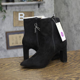 A New Day Womens Sienna Low Shaft Heeled Boots Faux Suede 94637450 Black 5.5M
