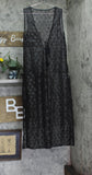 Cupshe Womens Lace Sheer Plunge MIDI Swim Cover-up Dress Black M