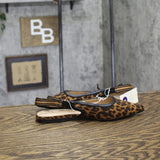 A New Day London Slingback Bow Flats Pointed Toe 94303553 Cheetah Brown Multi 6M