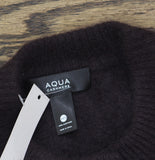 Aqua Womens 100% Cashmere Cropped Wide Sleeve Crewneck Cardigan Dark Brown 2XS