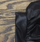 Universal Thread Faux Leather Gathered Waist Full Zip Bomber Jacket Black 3X