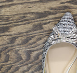 On 34th Womens Millee Embellished Bow Flats 10019810900 Silver Tweed Gray 5M
