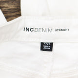 INC International Concepts Womens Sequin Front Straight Leg Denim Jeans White 4