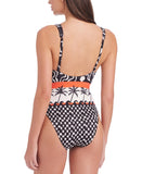 Sanctuary Beach Conversations Plunge Mio One-Piece Swimsuit Black Multi XL