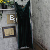 DKNY Velvet Belted Sleeveless V-Neck Midi Fit & Flare Dress Dark Green 8