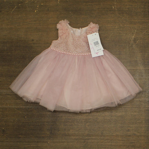 Bonnie Jean Girls Toddler Odette Ballerina Party Dress Gown Blush Pink 6-9M
