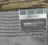 Madison Park Cotton Tufted Reversible Bathroom Rug Charcoal Gray 2 ft x 6 ft
