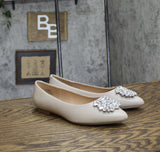 Journee Collection Womens Renzo Jeweled Flats RENZO-WD Gray 5.5W