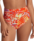 Lauren Ralph Lauren Womens Semi-Shirred-Waistband Bikini Bottoms Multi Orange 10